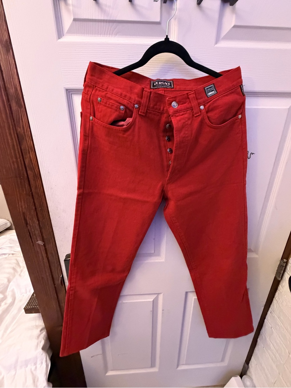 Versace Red Slim Straight Men’s Jeans